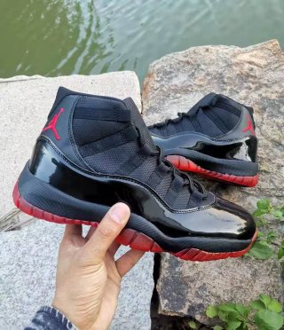 Jordan 11 black red men shoes