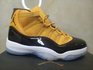 Jordan 11 black yellow men shoes