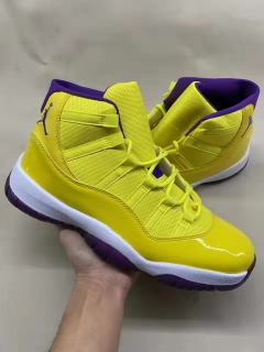 Jordan 11 yellow purple men shoes
