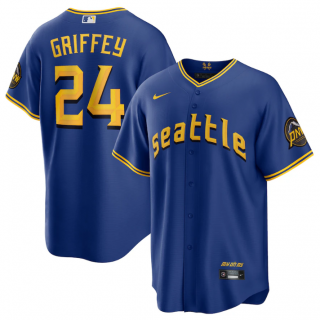 Men's Seattle Mariners #24 Ken Griffey Jr. Royal 2023 City Connect Cool Base Stitched