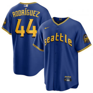 Men's Seattle Mariners #44 Julio Rodriguez Royal 2023 City Connect Cool Base Stitched