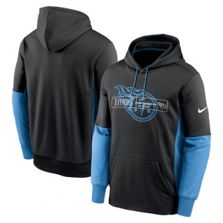 Tennessee Titans Black Color Block Fleece Performance Pullover Hoodie
