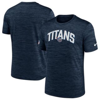 Tennessee Titans Navy Sideline Velocity Athletic Stack Performance T-Shirt