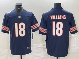 Chicago Bears #18 Caleb Williams Navy 2024 Draft Vapor Football Stitched Jersey