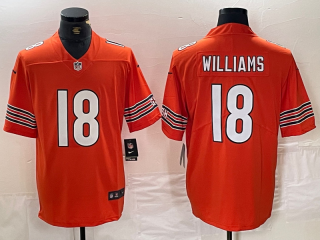 Chicago Bears #18 Caleb Williams Orange 2024 Draft F.U.S.E. Vapor Football Stitched