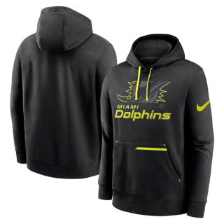Miami Dolphins Black Volt Pullover Hoodie