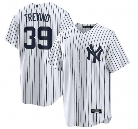 Men's New York Yankees #39 Jose Trevino White Cool Base Stitched Baseball Jersey