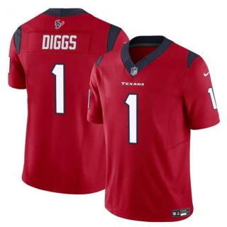Houston Texans #1 Stefon Diggs Red 2024 F.U.S.E Vapor Untouchable Limited Football