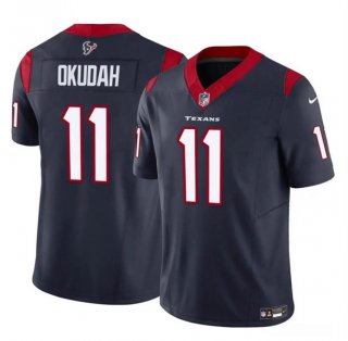 Houston Texans #11 Jeff Okudah Navy 2024 F.U.S.E. Vapor Untouchable Football