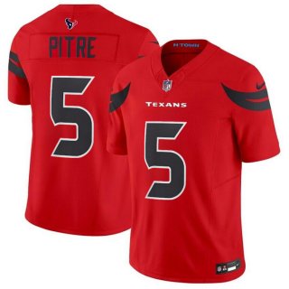 Houston Texans 5 Jalen Pitre Red 2024 Alternate F.U.S.E Vapor Football Stitched Jersey
