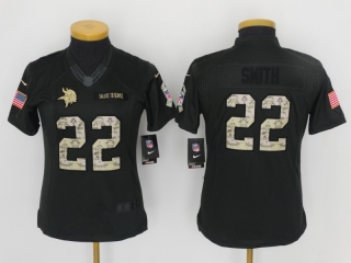 Minnesota Vikings #22 black salute to service women jersey