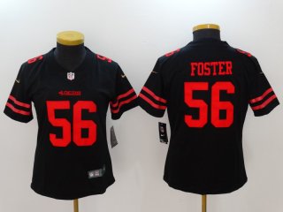 San Francisco 49ers #56 black women jersey