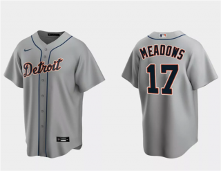 Men's Detroit Tigers #17 Austin Meadows Grey Cool Base Stitched Jersey