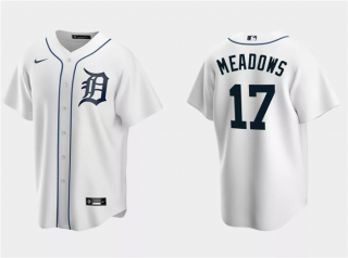 Men's Detroit Tigers #17 Austin Meadows White Cool Base Stitched Jersey
