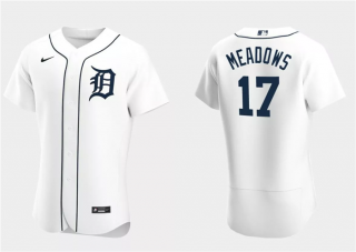 Men's Detroit Tigers #17 Austin Meadows White Flex Base Stitched Jersey