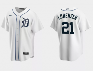 Men's Detroit Tigers #21 Michael Lorenzen White Cool Base Stitched Jersey