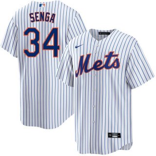 Men's New York Mets #34 Kodai Senga White Cool Base Stitched Jersey