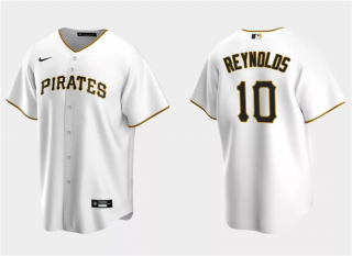 Men's Pittsburgh Pirates #10 Bryan Reynolds White Cool Base Stitched Baseball Jersey