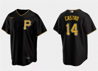 Men's Pittsburgh Pirates #14 Rodolfo Castro Black Cool Base Stitched Baseball Jersey