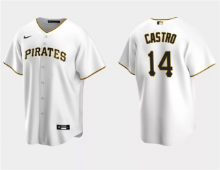 Men's Pittsburgh Pirates #14 Rodolfo Castro White Cool Base Stitched Baseball Jersey