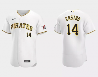 Men's Pittsburgh Pirates #14 Rodolfo Castro White Flex Base Stitched Baseball Jersey