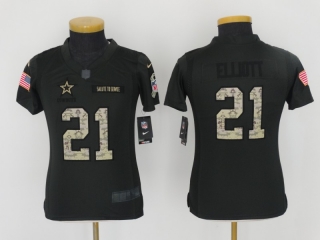 Dallas Cowboys #21 black salute to service youth jersey