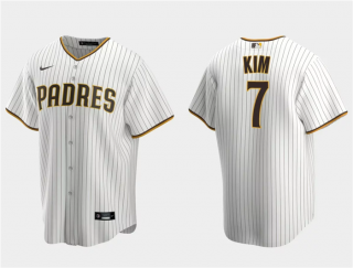 Men's San Diego Padres #7 Ha-Seong Kim White Cool Base Stitched Jersey