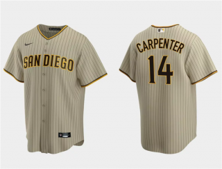 Men's San Diego Padres #14 Matt Carpenter Tan Cool Base Stitched Jersey