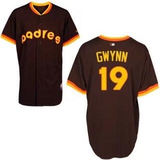 Men's San Diego Padres #19 Tony Gwynn Brown 1984 Cool Base Stitched Jersey