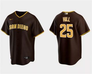 Men's San Diego Padres #25 Tim Hill Brown Cool Base Stitched Jersey