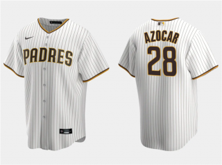 Men's San Diego Padres #28 José Azocar White Cool Base Stitched Jersey