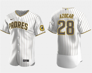 Men's San Diego Padres #28 José Azocar White Flex Base Stitched Baseball Jersey