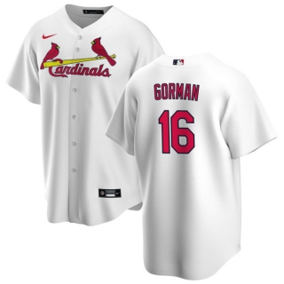 Men's St. Louis Cardinals #16 Nolan Gorman White Cool Base Stitched Jersey