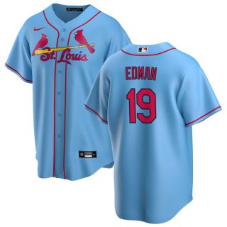 Men's St. Louis Cardinals #19 Tommy Edman Blue Cool Base Stitched Jersey