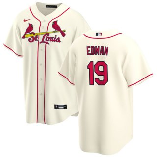 Men's St. Louis Cardinals #19 Tommy Edman Cream Cool Base Stitched Jersey