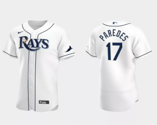 Men's Tampa Bay Rays #17 Isaac Paredes White Flex Base Stitched Baseball Jersey