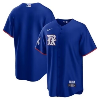Men's Texas Rangers Blank Royal 2023 City Connect Stitched Baseball Jersey