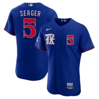 Men's Texas Rangers #5 Corey Seager Royal 2023 City Connect Flex Base Stitched Baseball