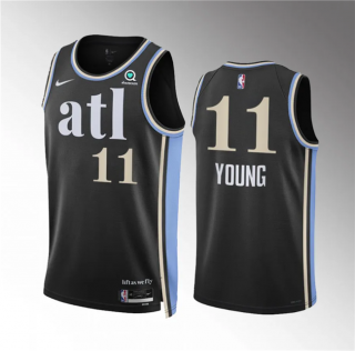 Atlanta Hawks #11 Trae Young 2023-24 Black City Edition Stitched Basketball Jersey
