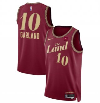 Cleveland Cavaliers #10 Darius Garland Wine 2023-24 City Edition Stitched Jersey