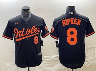 Baltimore Orioles #8 Cal Ripken Jr. Black Cool Base Stitched Jersey