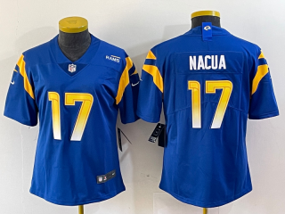 Women Los Angeles Rams #17 Puka Nacua Blue Vapor Untouchable Limited Football