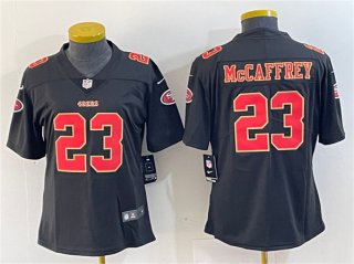 Youth San Francisco 49ers #23 Christian McCaffrey Black Vapor Limited Stitched Football Jersey