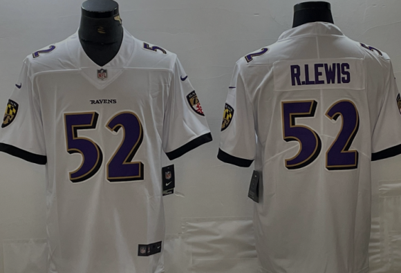 Baltimore Ravens #52 white Vapor Limited Football Jersey
