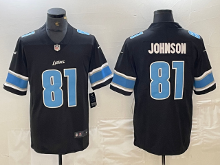 Detroit Lions #81Johnson BLACK Vapor Untouchable Limited Stitched Jersey