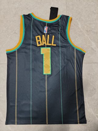 Charlotte Hornets #1 LaMelo Ball black jersey