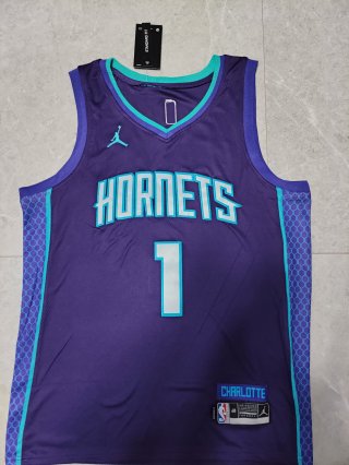 Charlotte Hornets #1 LaMelo Ball purple jersey