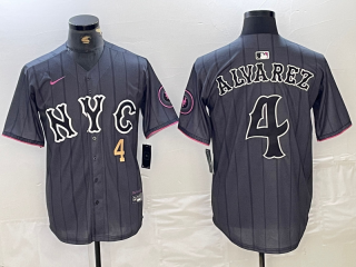 New York Mets #4 Francisco Alvarez Graphite 2024 City Connect Limited Stitched 3