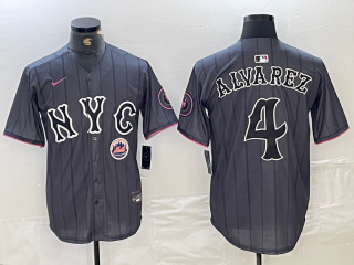New York Mets #4 Francisco Alvarez Graphite 2024 City Connect Limited Stitched 4
