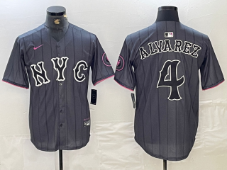 New York Mets #4 Francisco Alvarez Graphite 2024 City Connect Limited Stitched